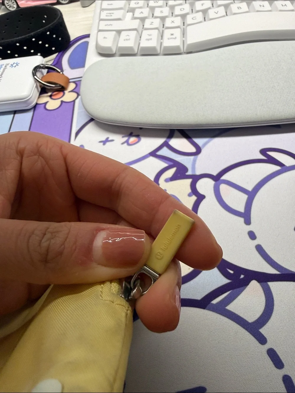 lululemon athletica Yellow Zip Keyring Pouch